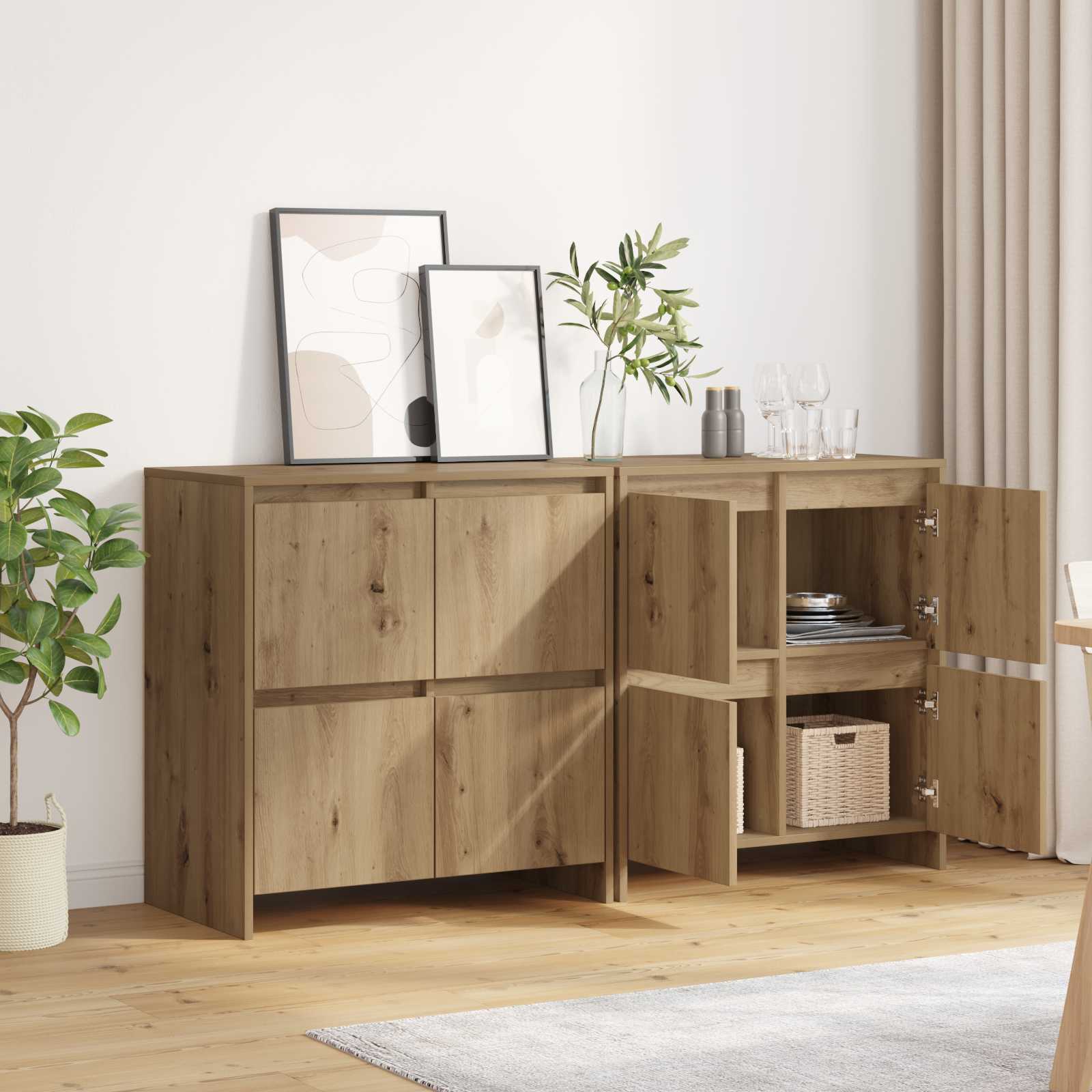 vidaXL Komody 2 pcs dąb artisan 70 x 41 x 75 cm