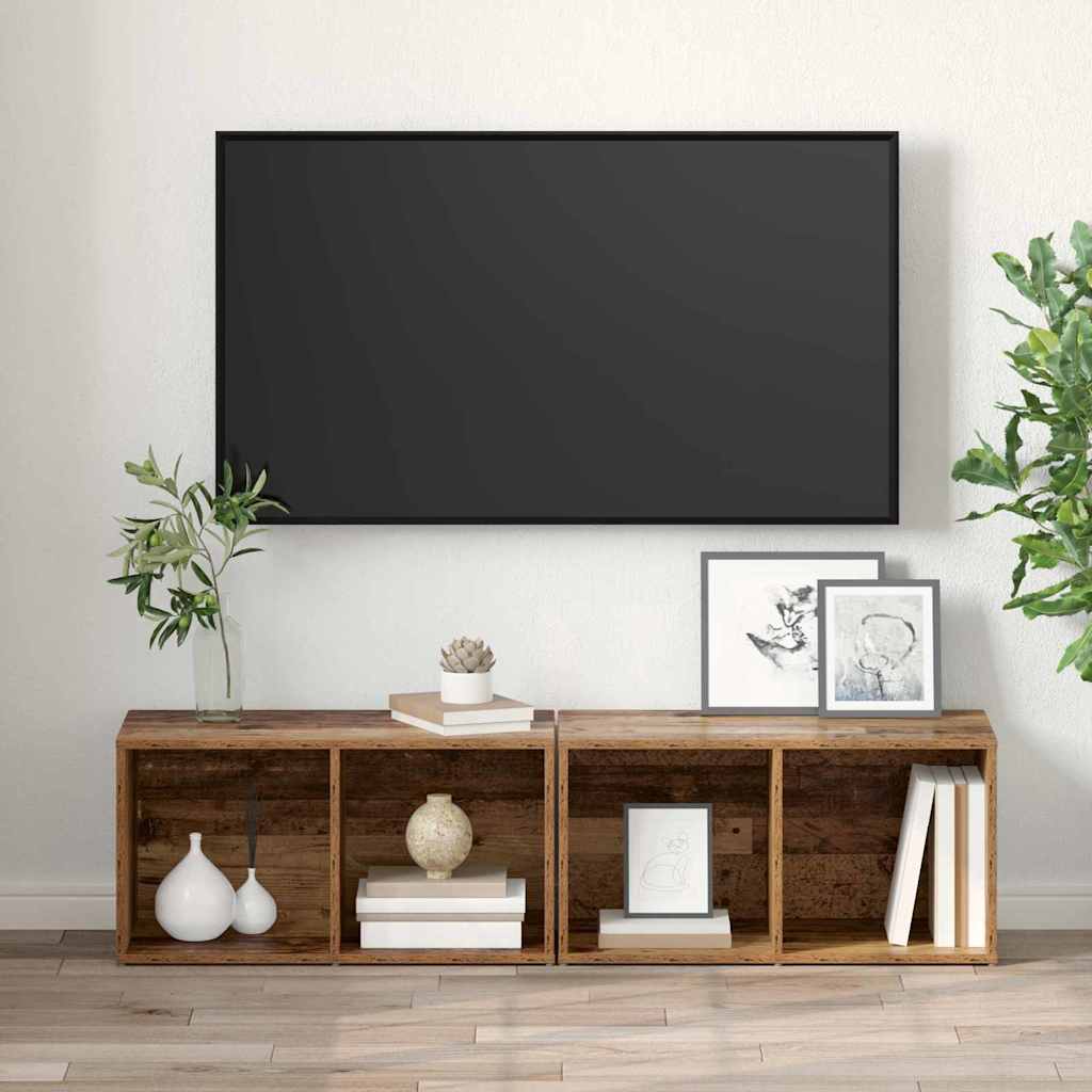 vidaXL Zestaw szafek RTV 2 pcs Stare drewno 37 x 35 x 72 cm