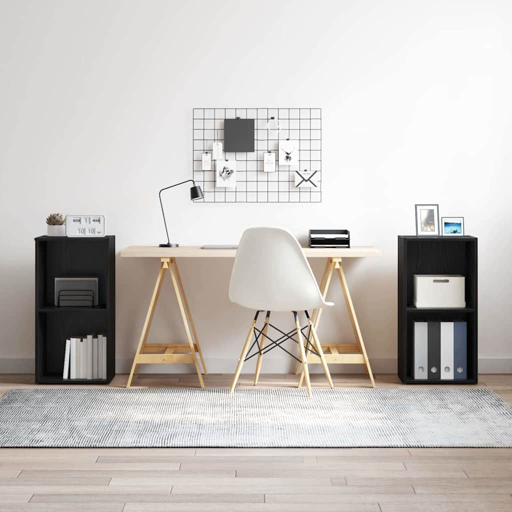 vidaXL Zestaw szafek RTV 2 pcs Czarny Dąb 37 x 35 x 72 cm