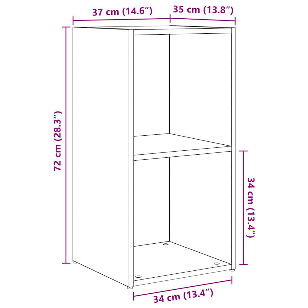 vidaXL Zestaw szafek RTV 2 pcs Czarny Dąb 37 x 35 x 72 cm