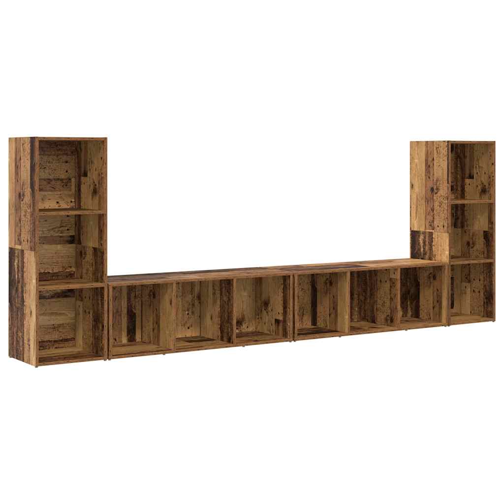 vidaXL Zestaw szafek RTV 4 pcs Stare drewno 37 x 35 x 107 cm
