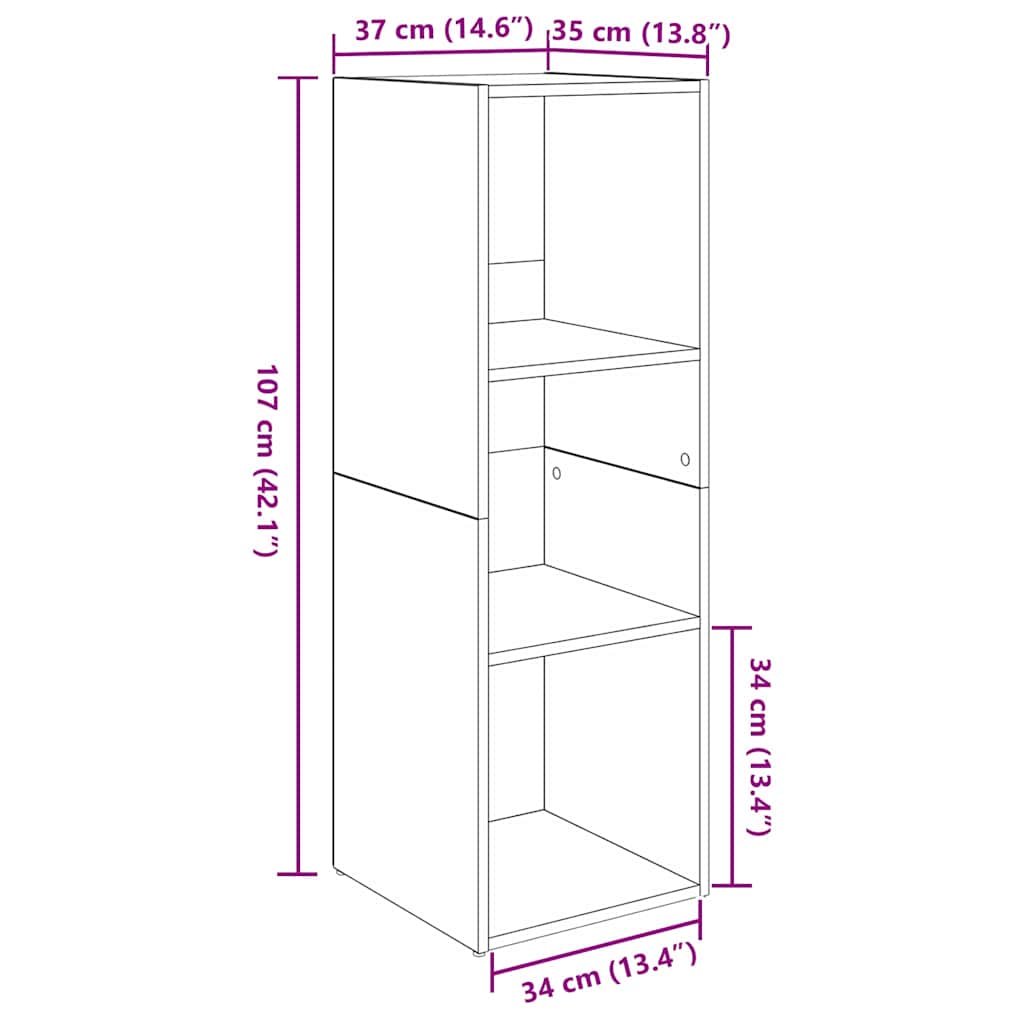 vidaXL Zestaw szafek RTV 4 pcs Stare drewno 37 x 35 x 107 cm