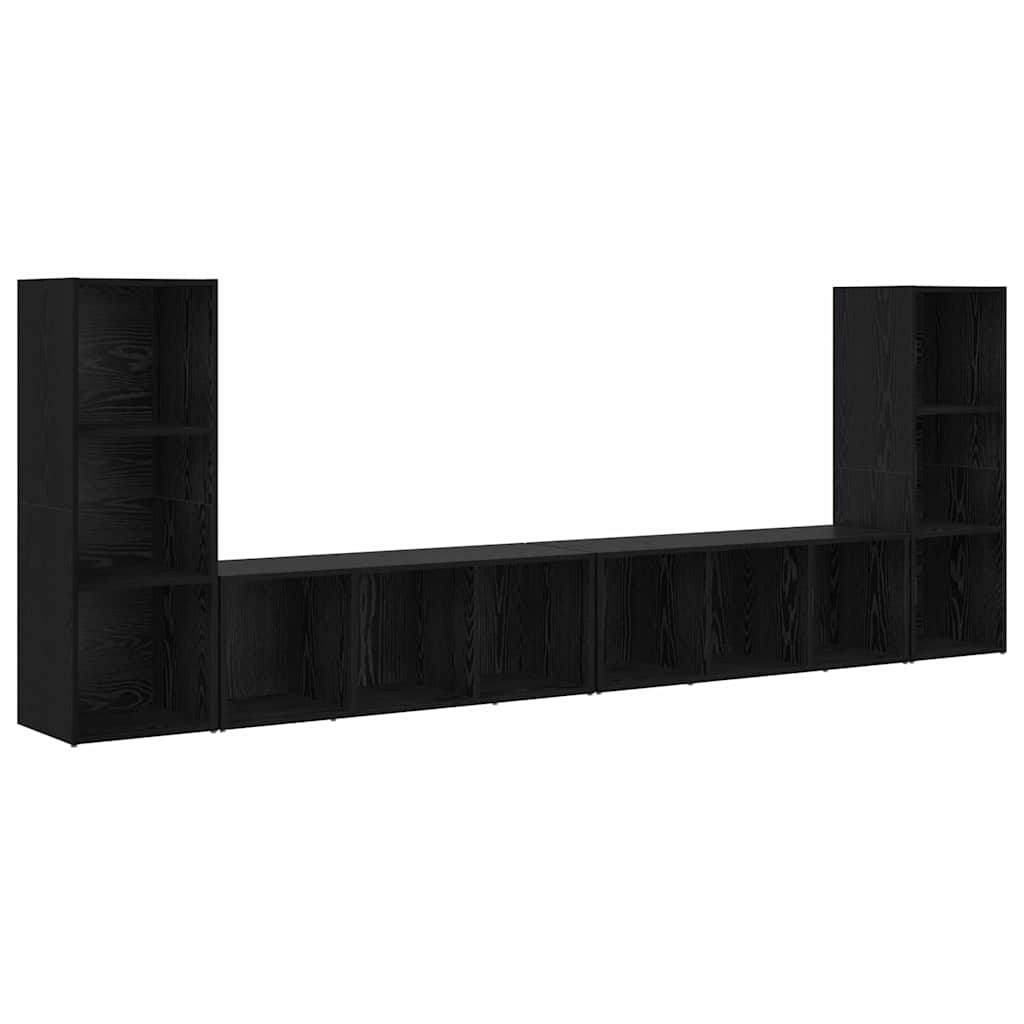 vidaXL Zestaw szafek RTV 4 pcs Czarny Dąb 37 x 35 x 107 cm