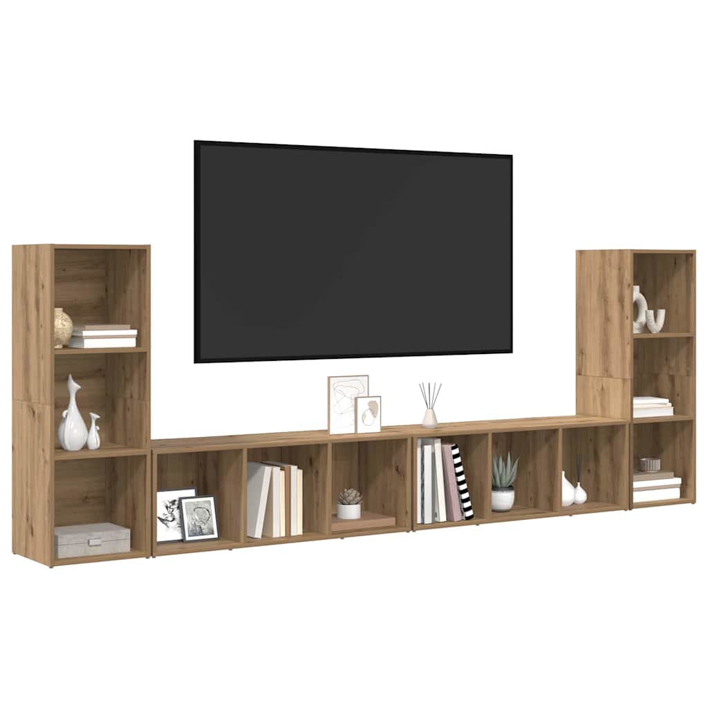 vidaXL Zestaw szafek RTV 4 pcs Dąb rzemieślniczy 37 x 35 x 107 cm