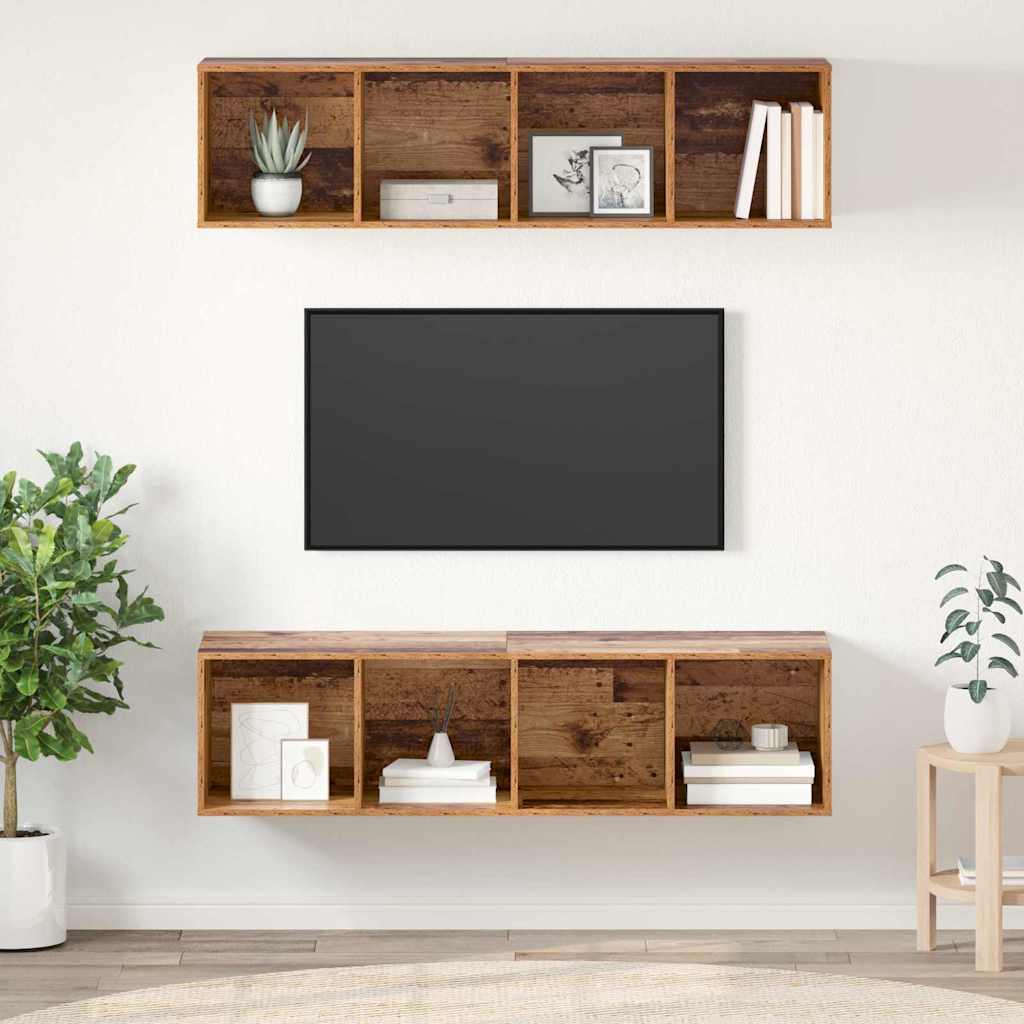 vidaXL Zestaw szafek RTV 2 pcs Stare drewno 37 x 37 x 142,5 cm