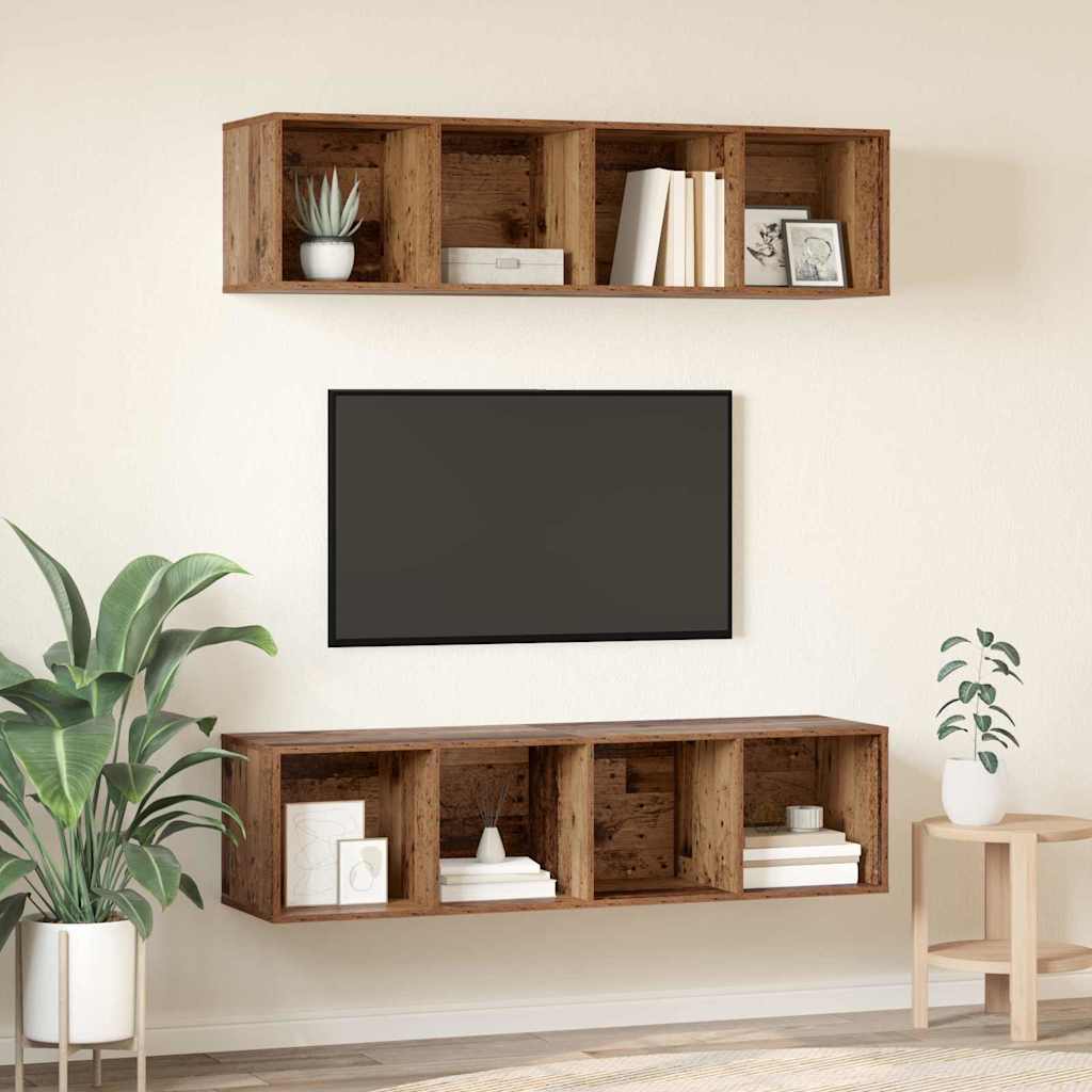 vidaXL Zestaw szafek RTV 2 pcs Stare drewno 37 x 37 x 142,5 cm