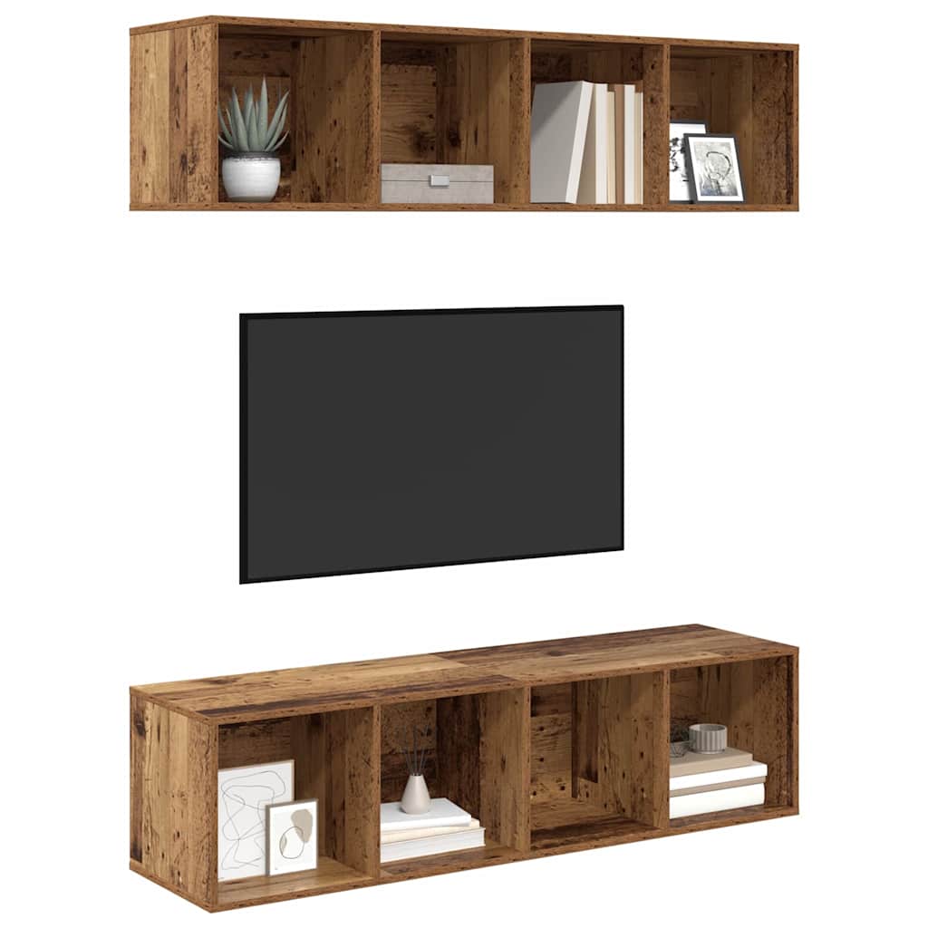 vidaXL Zestaw szafek RTV 2 pcs Stare drewno 37 x 37 x 142,5 cm