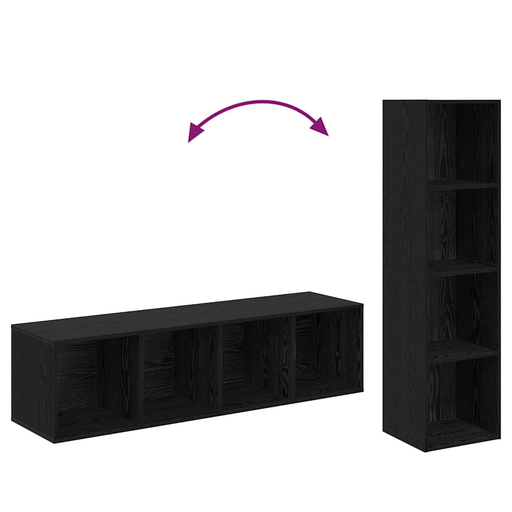 vidaXL Zestaw szafek RTV 2 pcs Czarny Dąb 37 x 37 x 142,5 cm