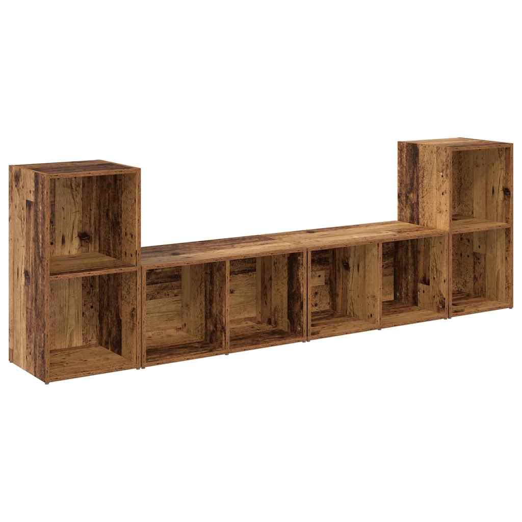vidaXL Zestaw szafek RTV 4 pcs Stare drewno 37 x 37 x 72 cm