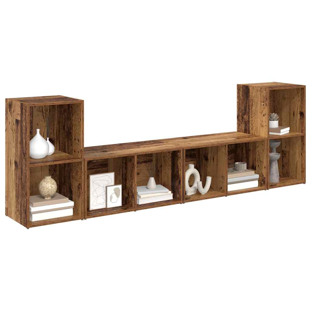 vidaXL Zestaw szafek RTV 4 pcs Stare drewno 37 x 37 x 72 cm