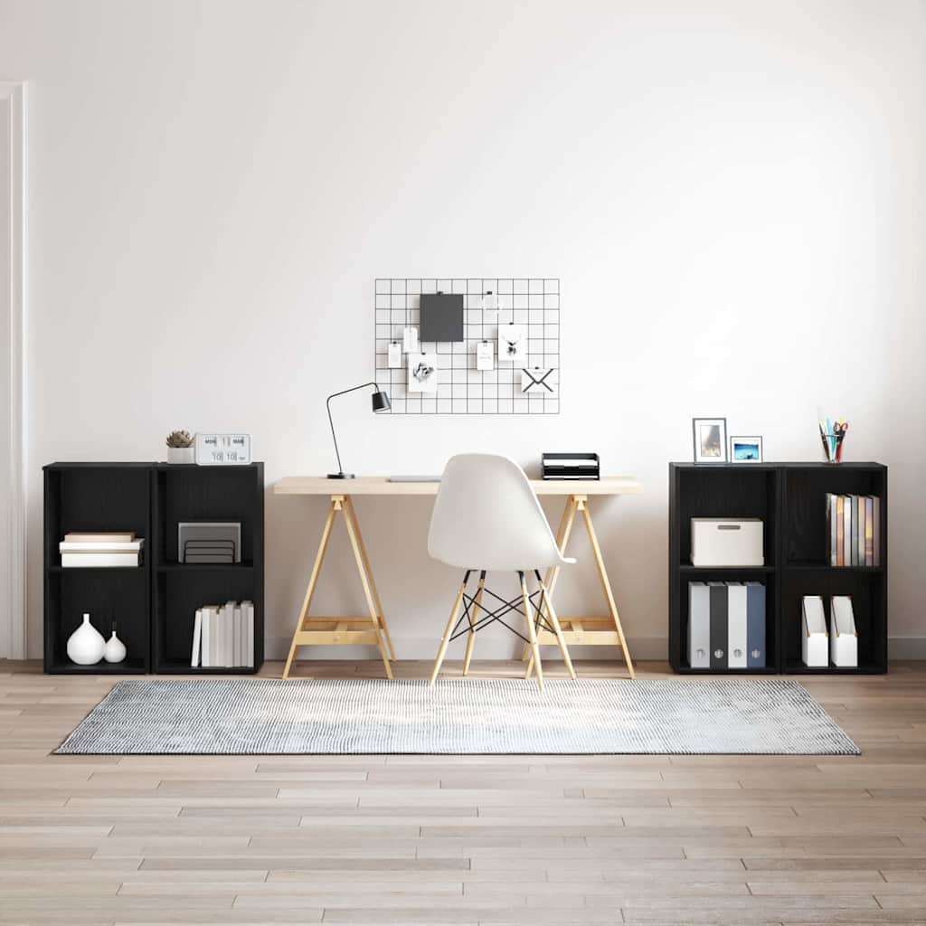 vidaXL Zestaw szafek RTV 4 pcs Czarny Dąb 37 x 37 x 72 cm