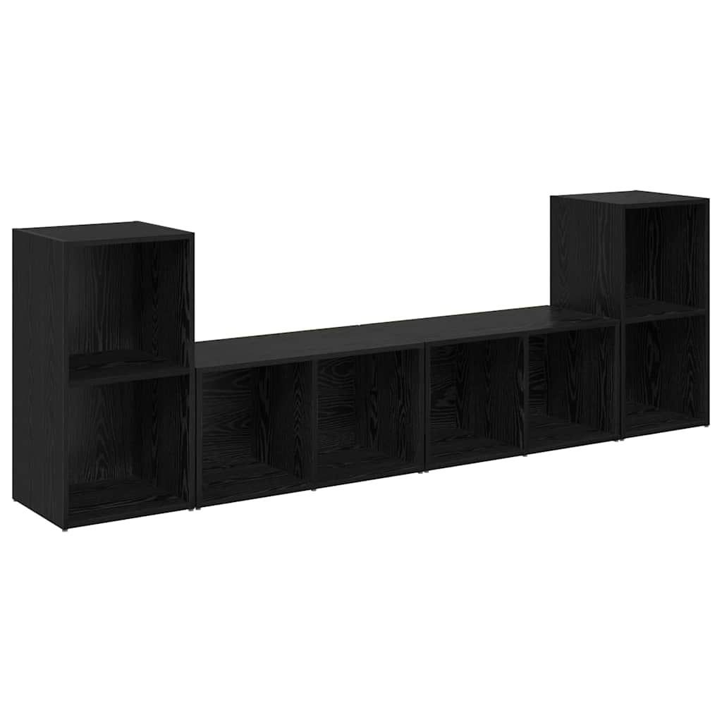 vidaXL Zestaw szafek RTV 4 pcs Czarny Dąb 37 x 37 x 72 cm