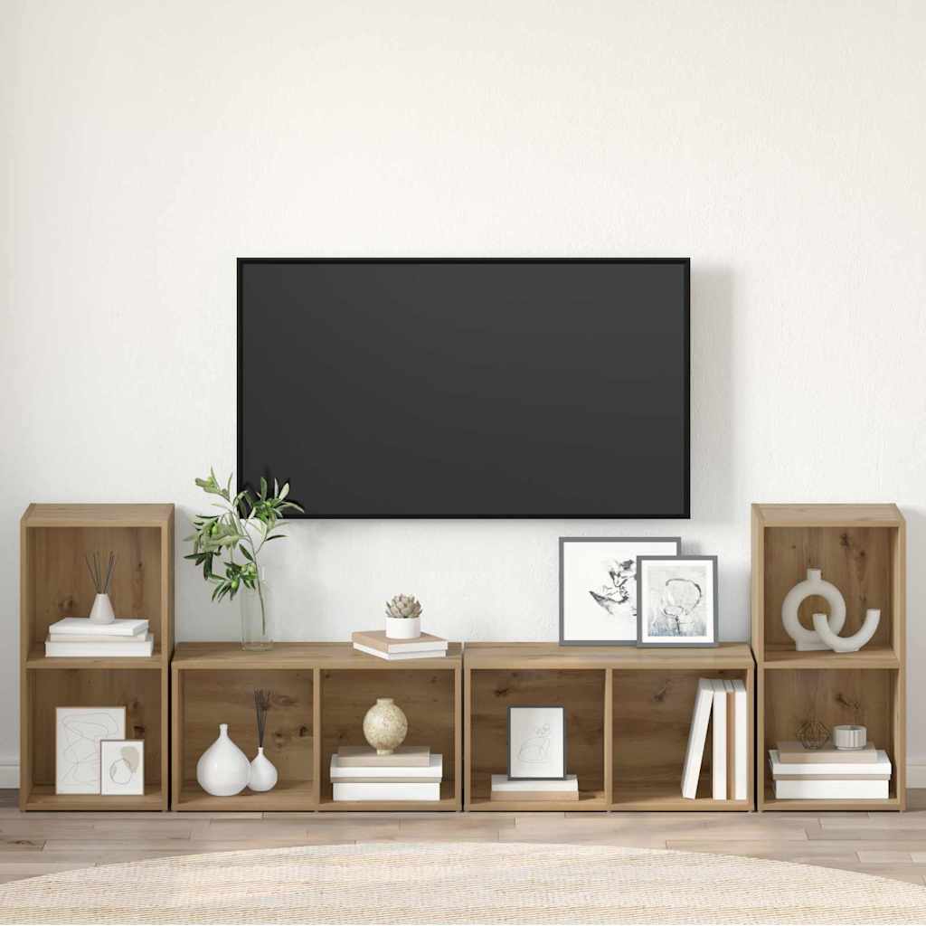 vidaXL Zestaw szafek RTV 4 pcs Dąb rzemieślniczy 37 x 37 x 72 cm