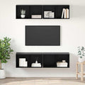 vidaXL Zestaw szafek RTV 4 pcs Czarny Dąb 37 x 37 x 72 cm