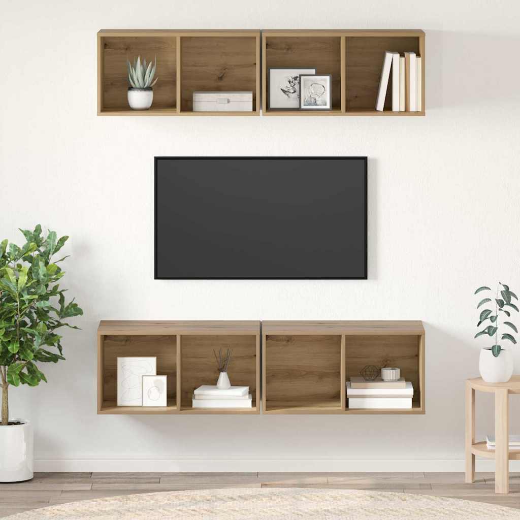 vidaXL Zestaw szafek RTV 4 pcs Dąb rzemieślniczy 37 x 37 x 72 cm