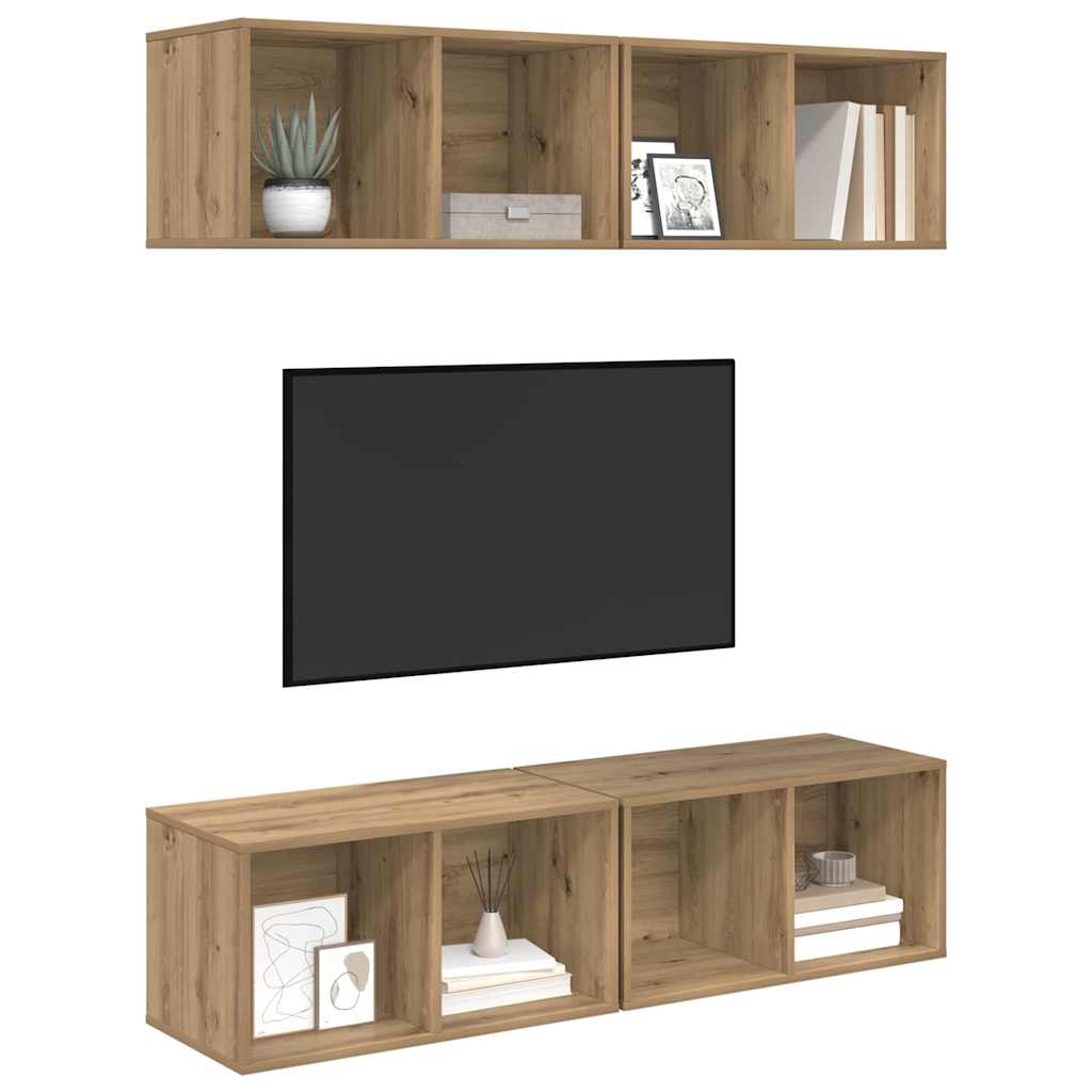 vidaXL Zestaw szafek RTV 4 pcs Dąb rzemieślniczy 37 x 37 x 72 cm