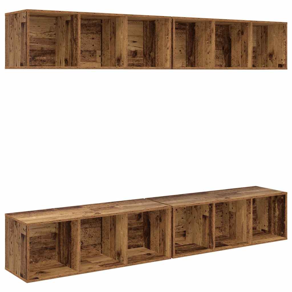 vidaXL Zestaw szafek RTV 4 pcs Stare drewno 37 x 37 x 107 cm