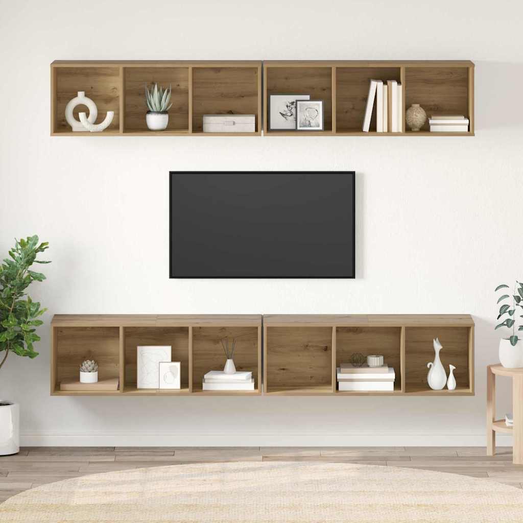 vidaXL Zestaw szafek RTV 4 pcs Dąb rzemieślniczy 37 x 37 x 107 cm