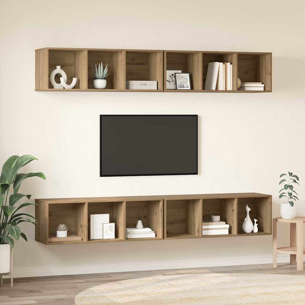 vidaXL Zestaw szafek RTV 4 pcs Dąb rzemieślniczy 37 x 37 x 107 cm