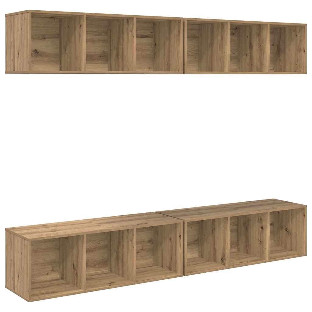 vidaXL Zestaw szafek RTV 4 pcs Dąb rzemieślniczy 37 x 37 x 107 cm