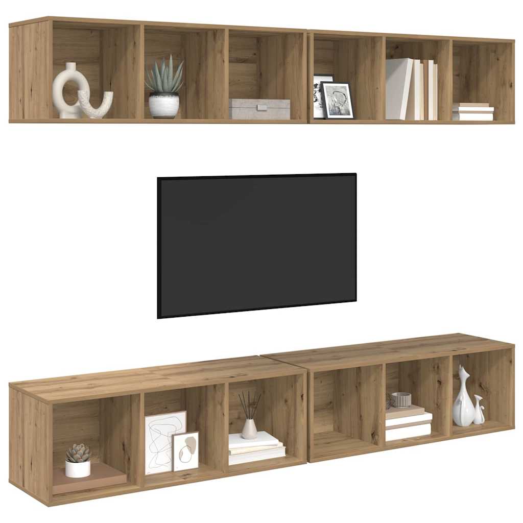 vidaXL Zestaw szafek RTV 4 pcs Dąb rzemieślniczy 37 x 37 x 107 cm