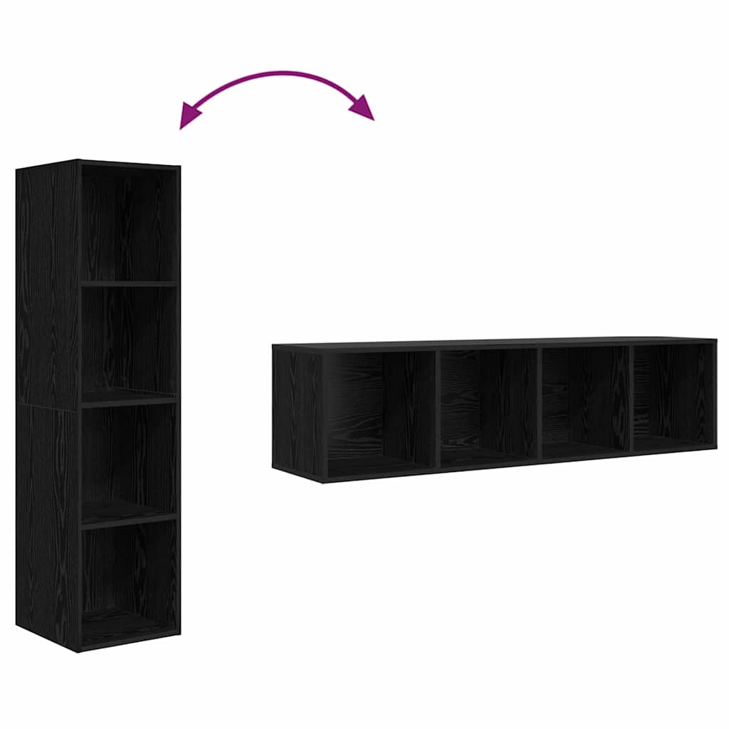 vidaXL Zestaw szafek RTV 2 pcs Czarny 37 x 37 x 142,5 cm