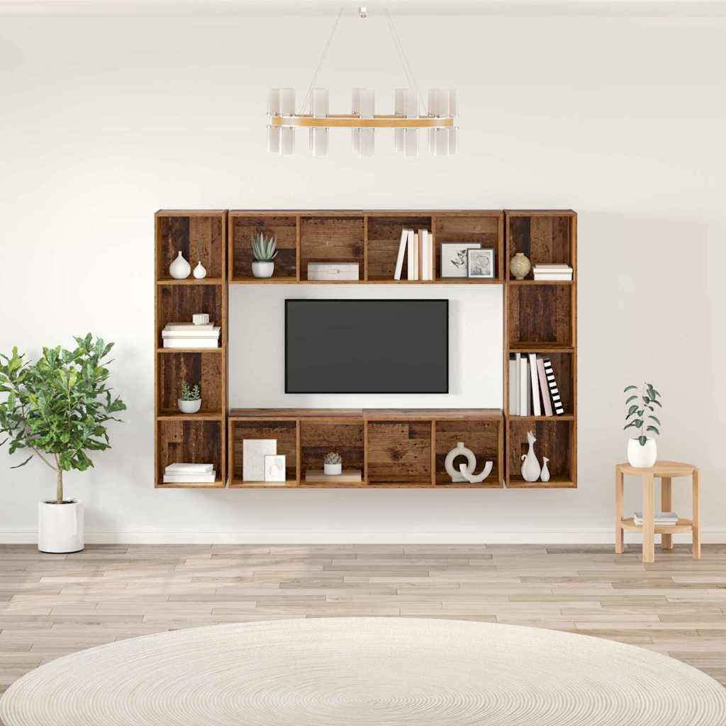 vidaXL Zestaw szafek RTV 4 pcs Brązowy 37 x 37 x 142,5 cm