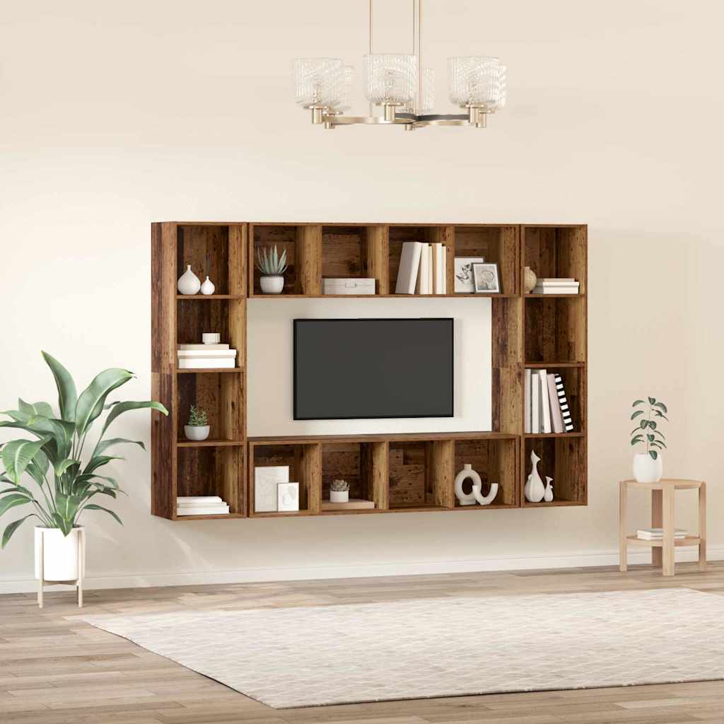 vidaXL Zestaw szafek RTV 4 pcs Brązowy 37 x 37 x 142,5 cm