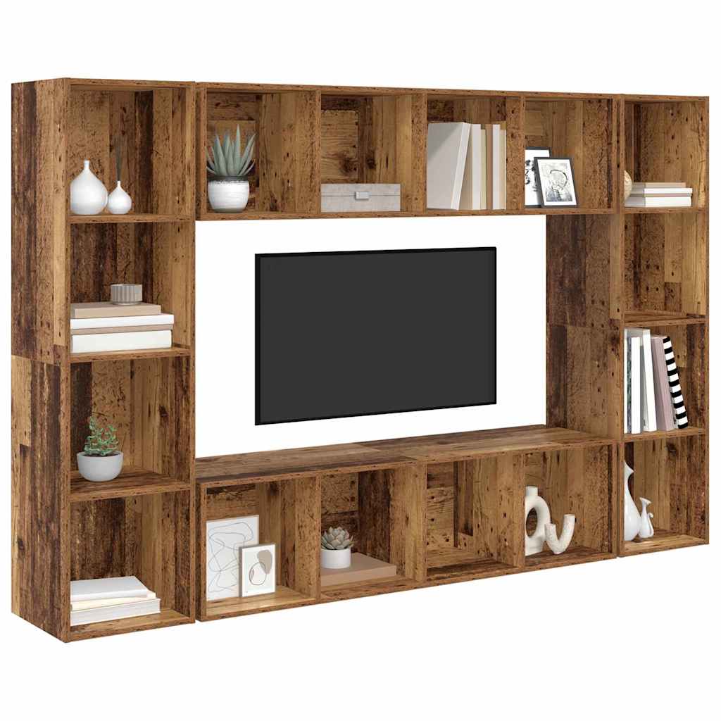 vidaXL Zestaw szafek RTV 4 pcs Brązowy 37 x 37 x 142,5 cm