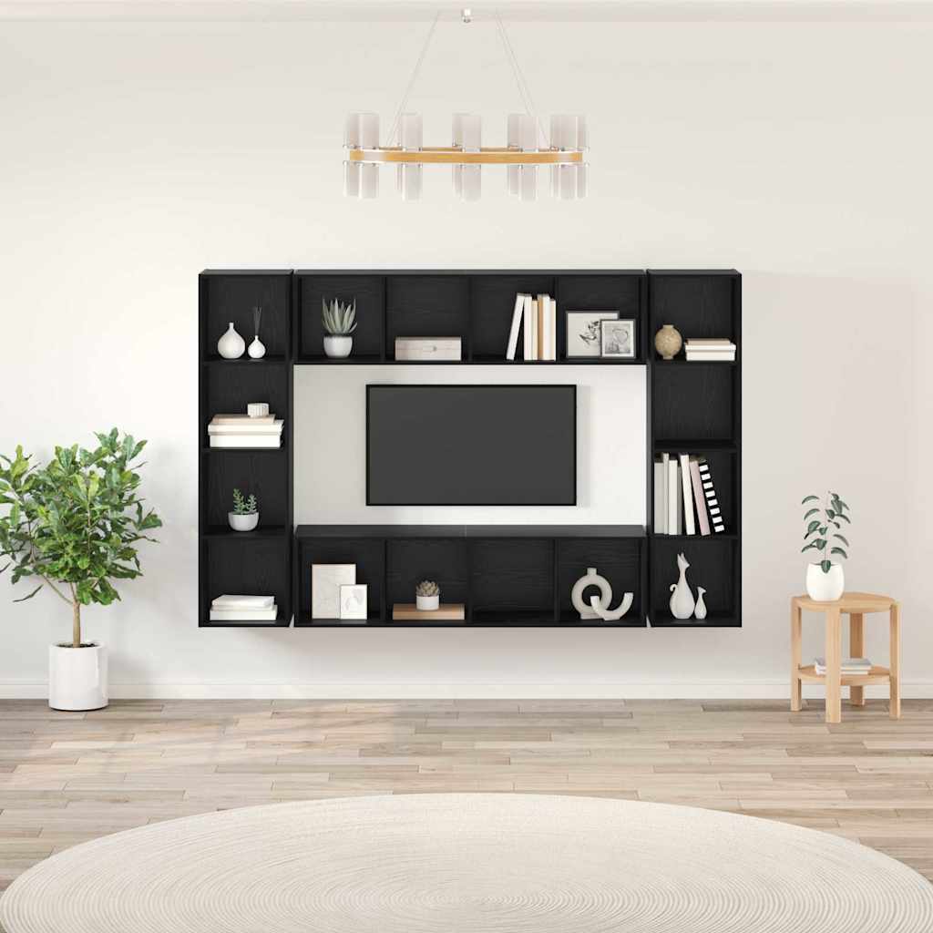vidaXL Zestaw szafek RTV 4 pcs Czarny 37 x 37 x 142,5 cm
