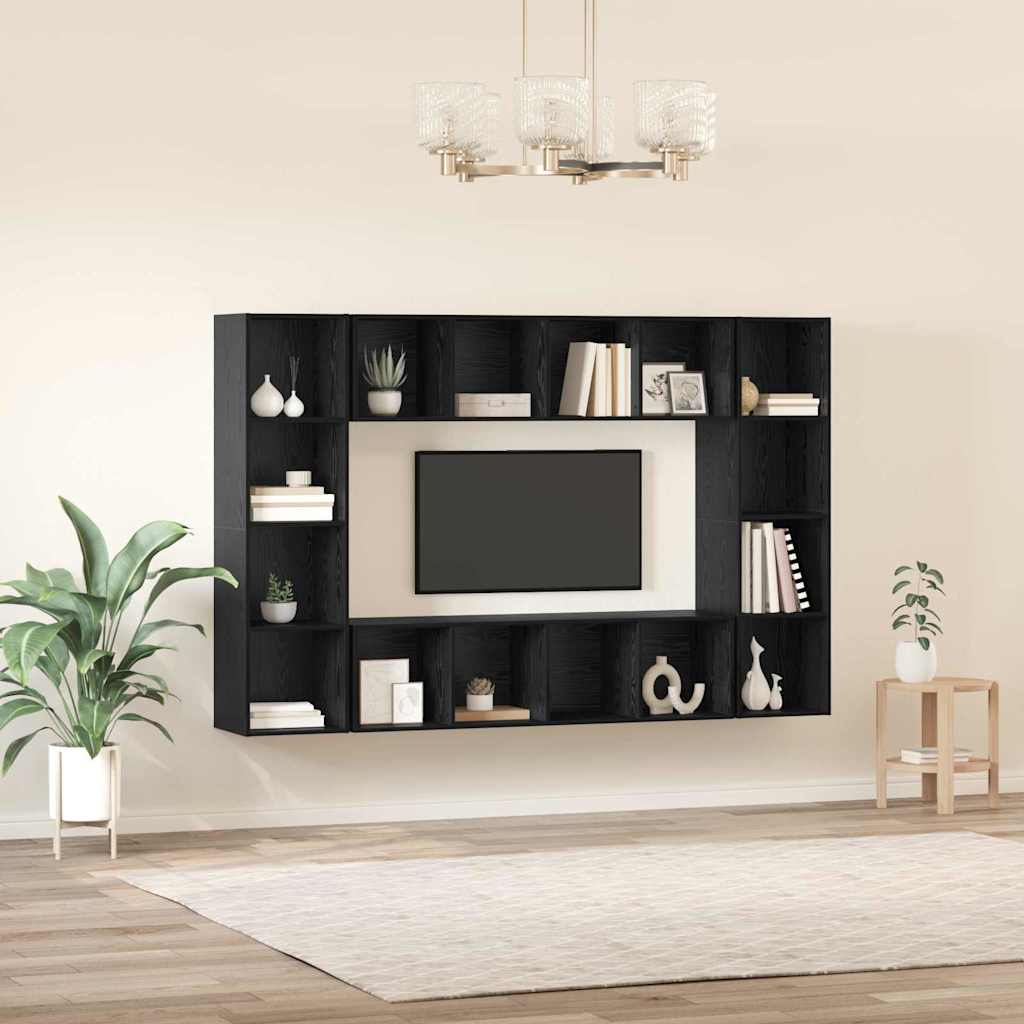 vidaXL Zestaw szafek RTV 4 pcs Czarny 37 x 37 x 142,5 cm