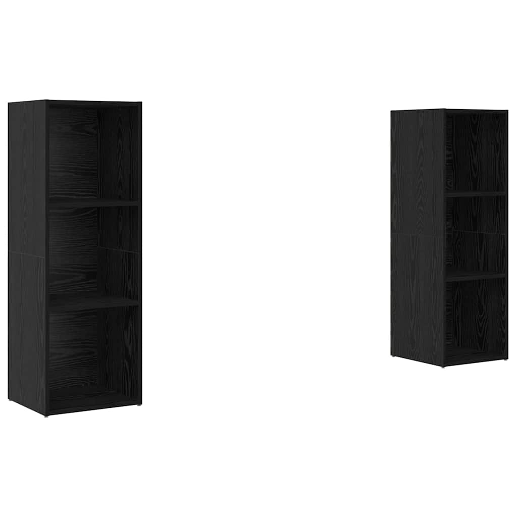 vidaXL Zestaw szafek RTV 2 pcs Czarny Dąb 107 x 35 x 37 cm