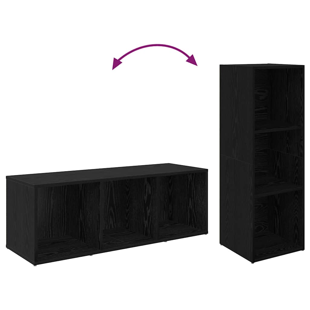 vidaXL Zestaw szafek RTV 2 pcs Czarny Dąb 107 x 35 x 37 cm