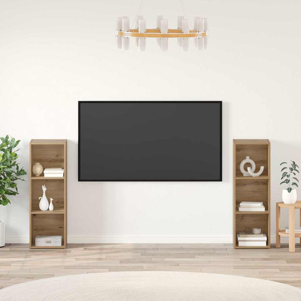vidaXL Zestaw szafek RTV 2 pcs Dąb rzemieślniczy 107 x 35 x 37 cm
