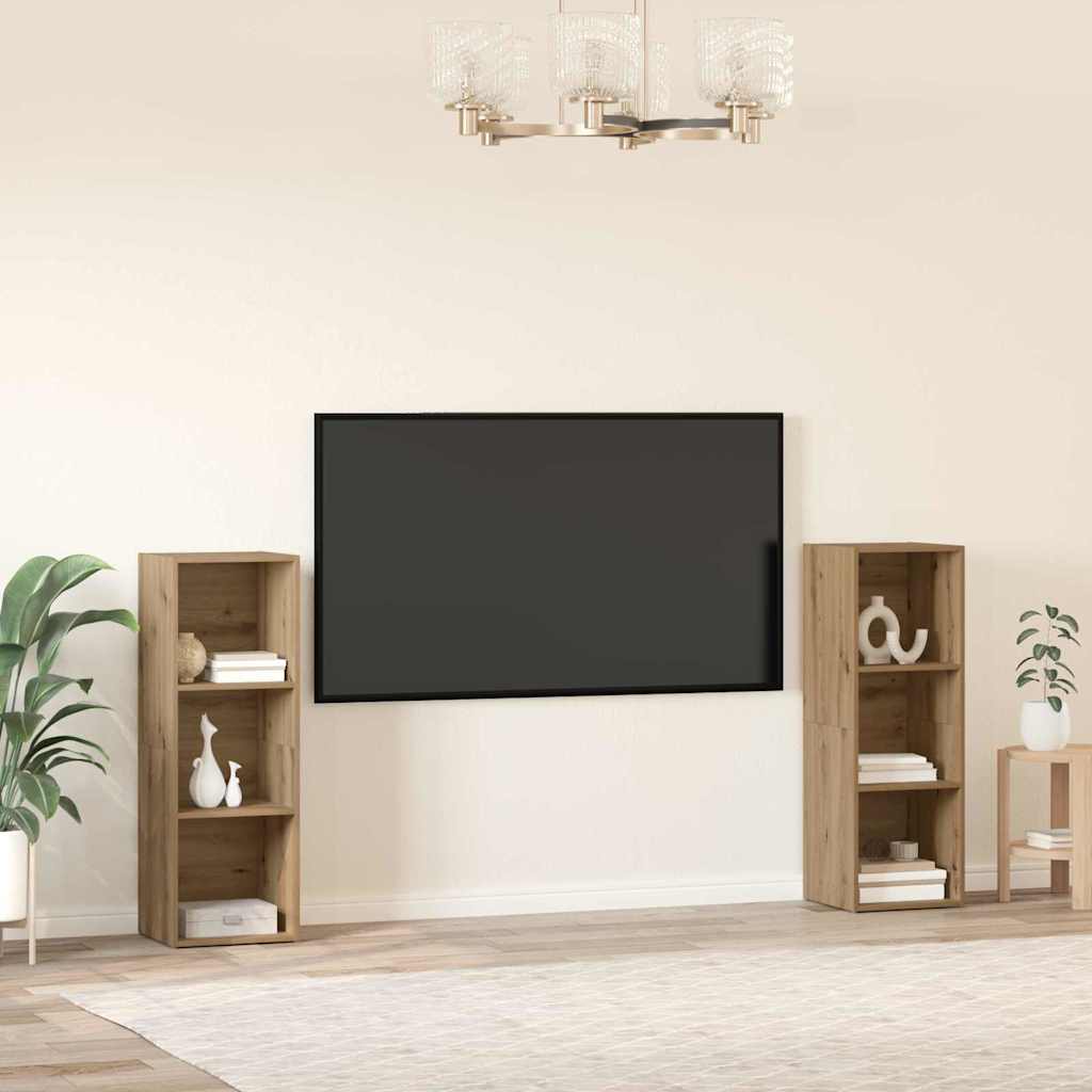 vidaXL Zestaw szafek RTV 2 pcs Dąb rzemieślniczy 107 x 35 x 37 cm