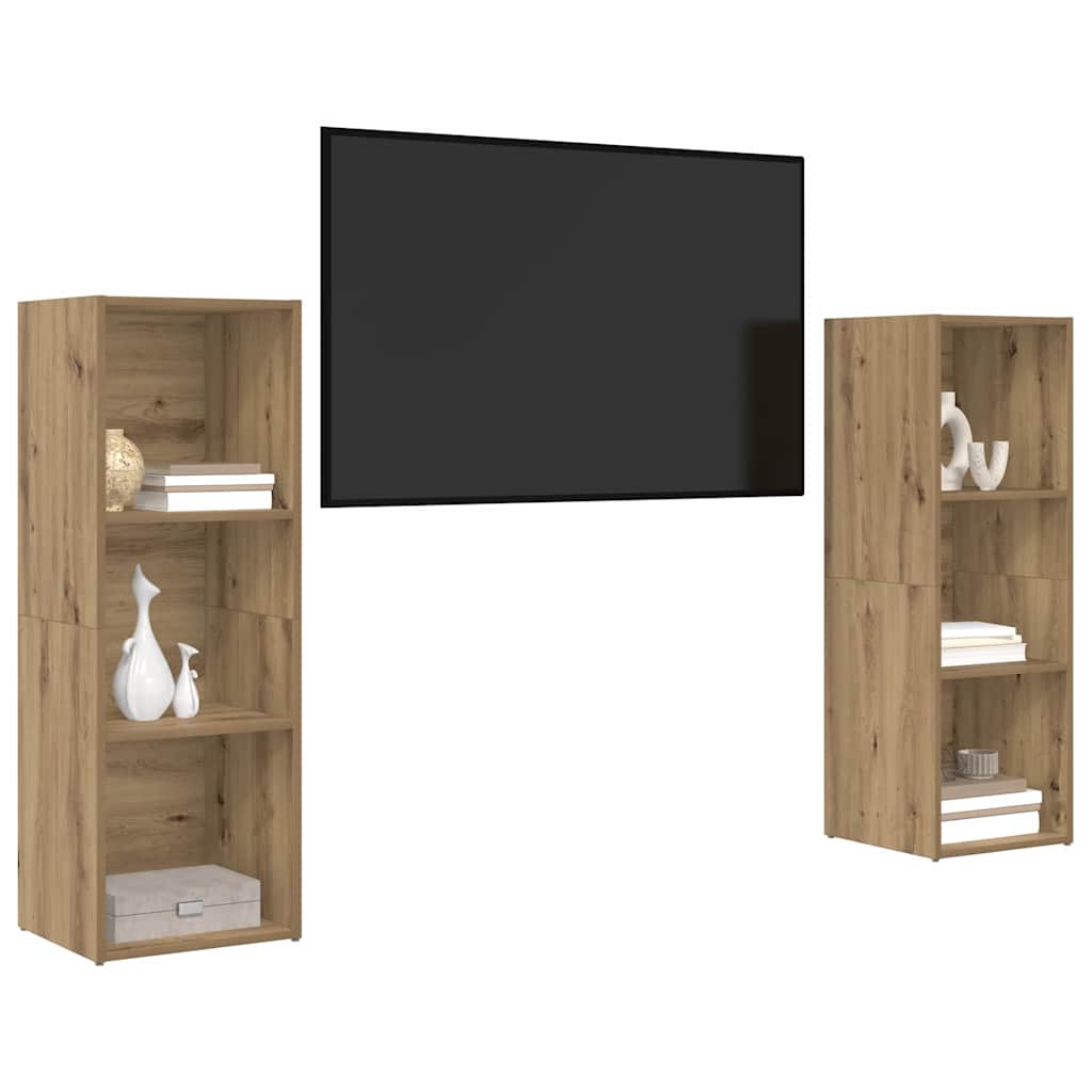 vidaXL Zestaw szafek RTV 2 pcs Dąb rzemieślniczy 107 x 35 x 37 cm