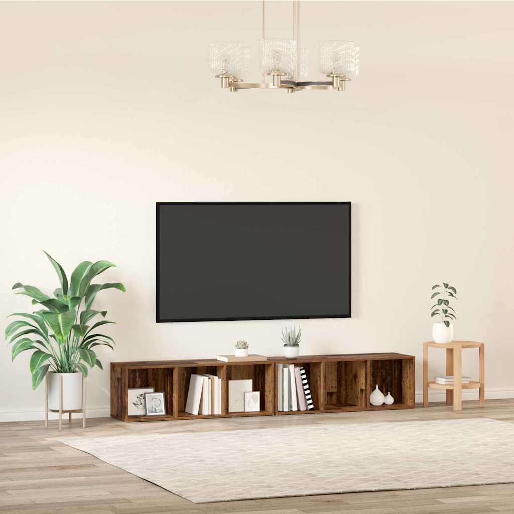 vidaXL Zestaw szafek RTV 2 pcs Stare drewno 37 x 35 x 107cm