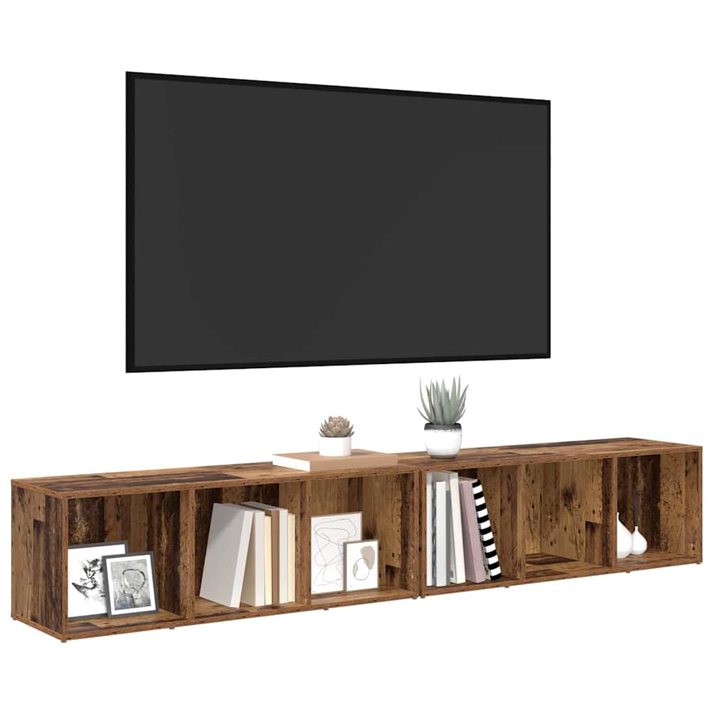 vidaXL Zestaw szafek RTV 2 pcs Stare drewno 37 x 35 x 107cm