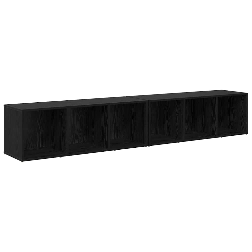 vidaXL Zestaw szafek RTV 2 pcs Czarny Dąb 37 x 35 x 107cm