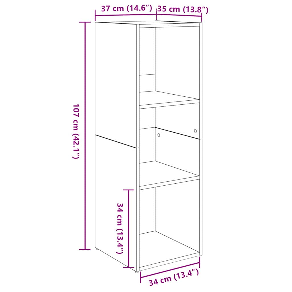 vidaXL Zestaw szafek RTV 2 pcs Czarny Dąb 37 x 35 x 107cm