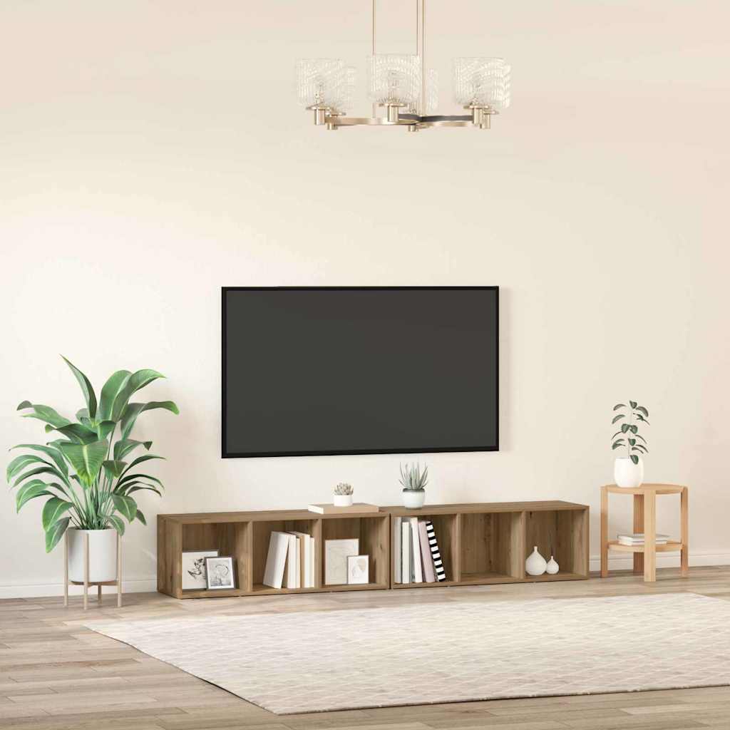 vidaXL Zestaw szafek RTV 2 pcs Dąb rzemieślniczy 37 x 35 x 107cm