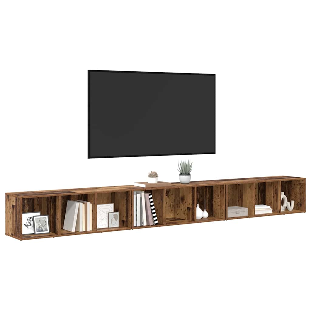 vidaXL Zestaw szafek RTV 3 pcs Stare drewno 37 x 35 x 107 cm