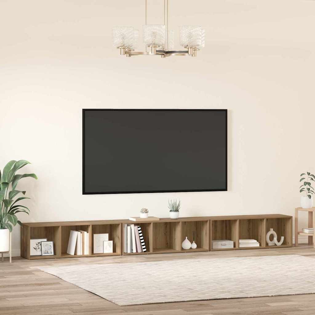 vidaXL Zestaw szafek RTV 3 pcs Dąb rzemieślniczy 37 x 35 x 107 cm