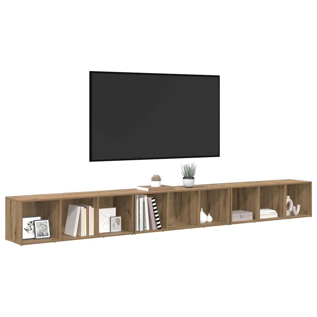 vidaXL Zestaw szafek RTV 3 pcs Dąb rzemieślniczy 37 x 35 x 107 cm