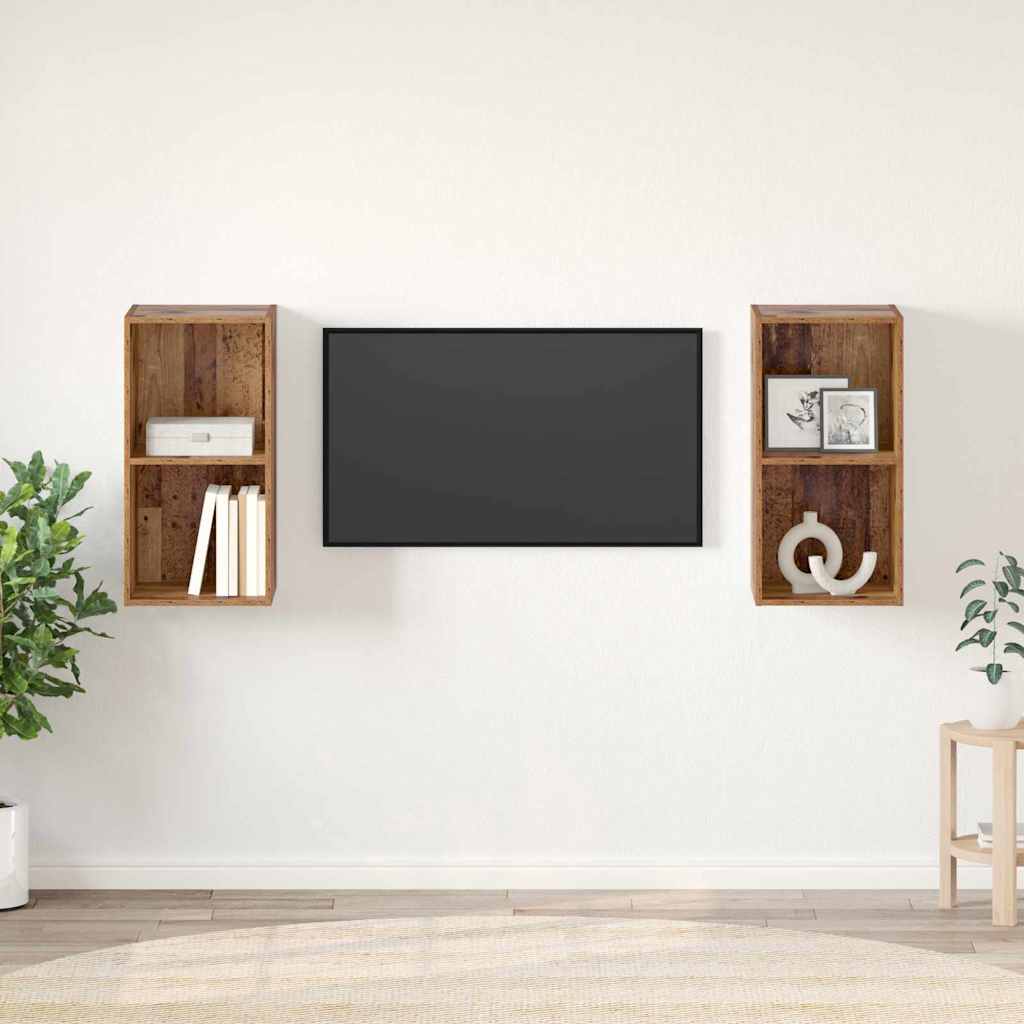 vidaXL Zestaw szafek RTV 2 pcs Stare drewno 37 x 37 x 72 cm