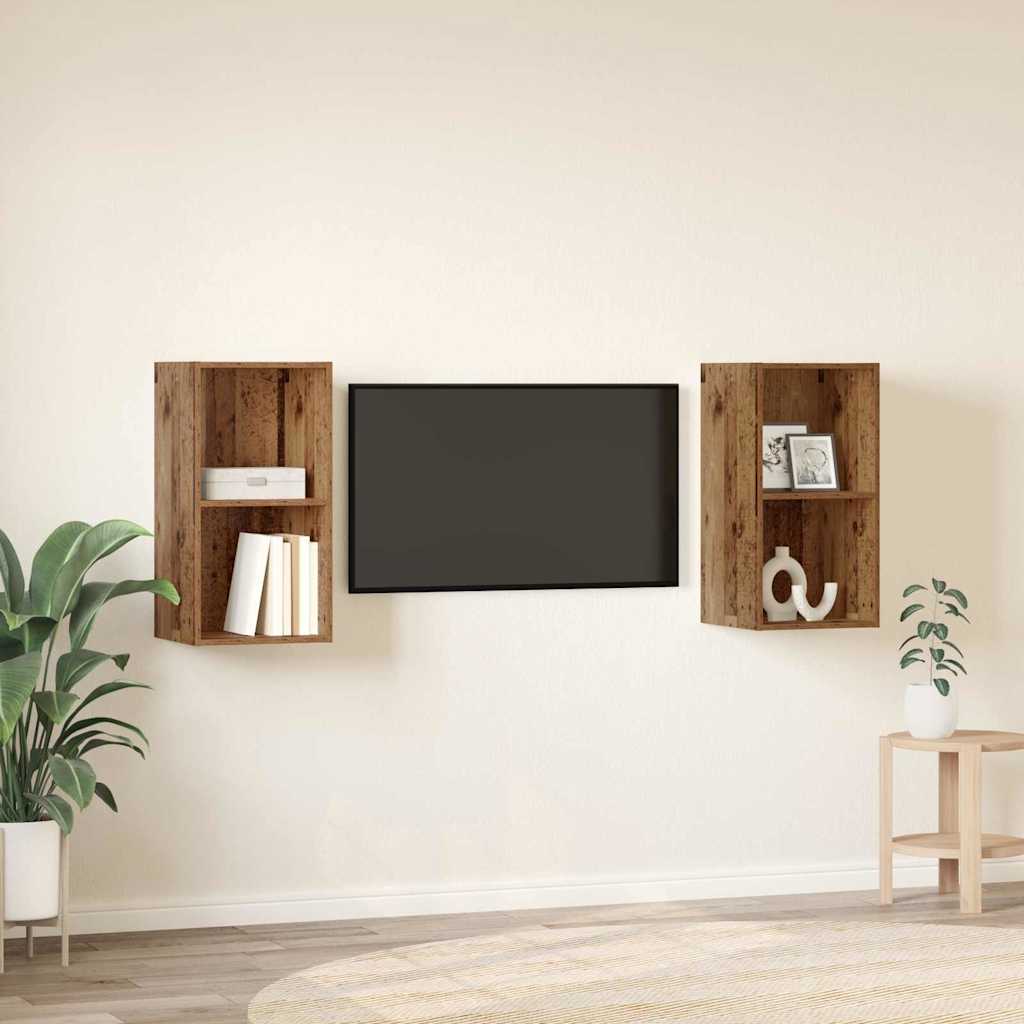 vidaXL Zestaw szafek RTV 2 pcs Stare drewno 37 x 37 x 72 cm