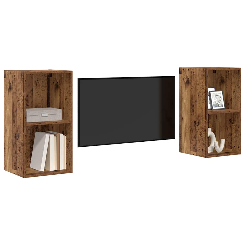 vidaXL Zestaw szafek RTV 2 pcs Stare drewno 37 x 37 x 72 cm