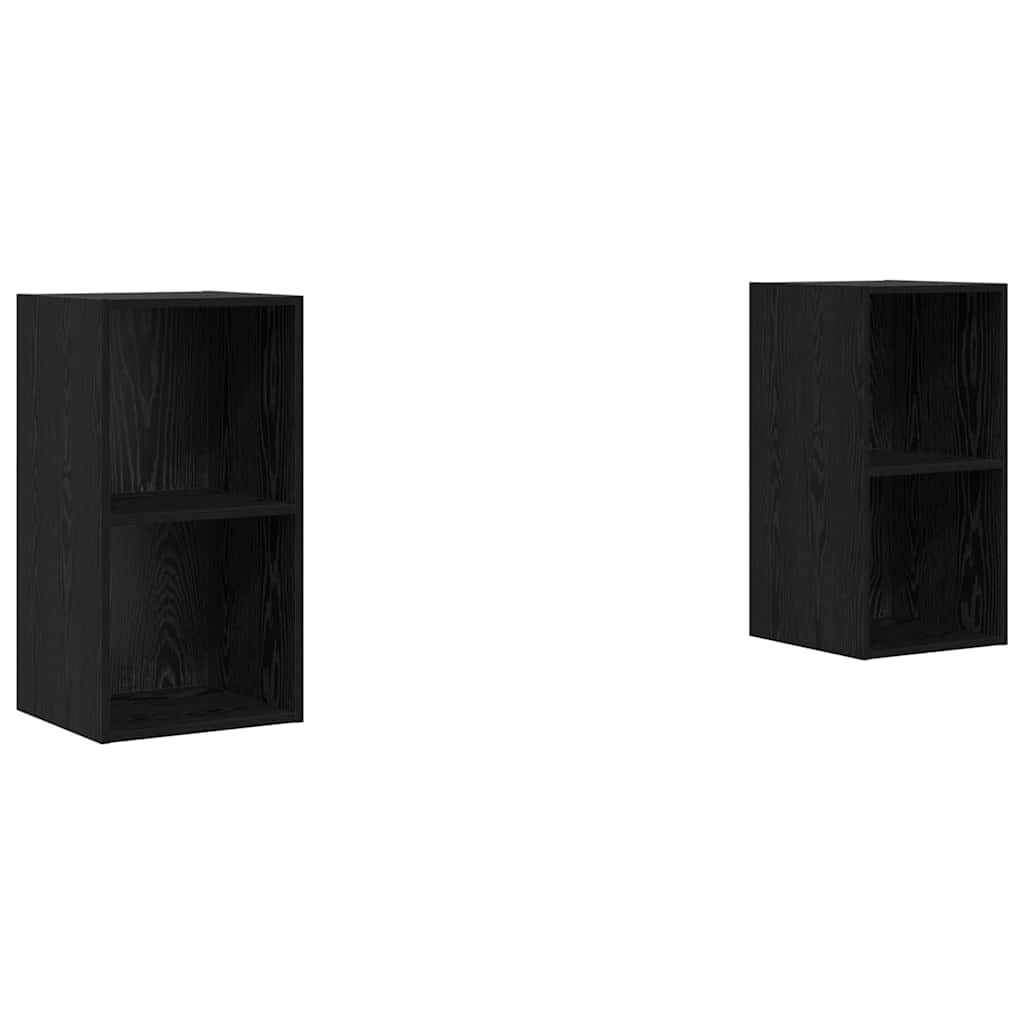 vidaXL Zestaw szafek RTV 2 pcs Czarny Dąb 37 x 37 x 72 cm