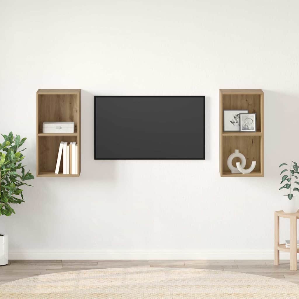 vidaXL Zestaw szafek RTV 2 pcs Dąb rzemieślniczy 37 x 37 x 72 cm