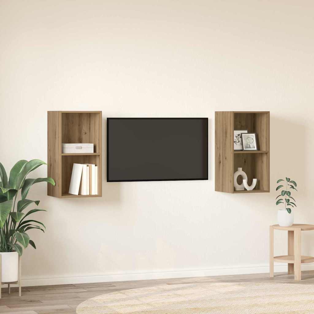 vidaXL Zestaw szafek RTV 2 pcs Dąb rzemieślniczy 37 x 37 x 72 cm